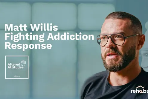 Thumbnail of the Altered Attitudes Podcast reacting to the BBC documentary featuring Matt Willis called Fighting Addiction